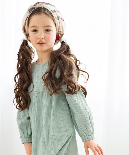 lulpini（ルルピー二）の「kids　リップルチュニックブラウス（Tシャツ/カットソー・キッズ・ホワイト×ブルー/ミント/オレンジ系その他・S/M/L）」の15枚目の写真