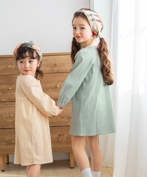 lulpini（ルルピー二）の「kids　リップルチュニックブラウス（Tシャツ/カットソー・キッズ・ホワイト×ブルー/ミント/オレンジ系その他・S/M/L）」の5枚目の写真