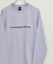 フロント メッセージプリント コットン 天竺 ロングTシャツ