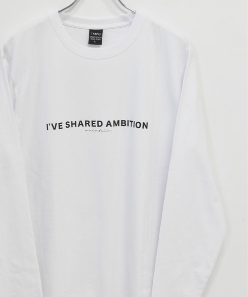 TRAP/U (トラップユー)の「フロント メッセージプリント コットン 天竺 ロングTシャツ(Tシャツ/カットソー・メンズ・ホワイト/ブラック/ブルー系その他・L/M)」の2枚目の写真