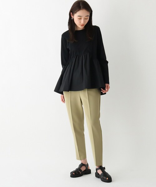 OPAQUE.CLIP（オペークドットクリップ）の「◆デュアルストレッチダブルクロス イージーテーパードパンツ（その他パンツ・レディース・ブラック/ブルー/ホワイト系/カーキ・36/38/34/42/40）」の9枚目の写真