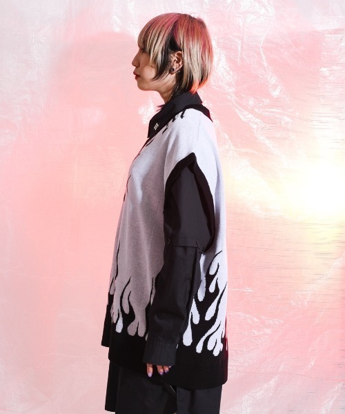 REFLEM（レフレム）の「『REFLEM/レフレム』ジャカードニットベスト（ベスト・レディース・ブラック×ホワイト/ブラック×レッド/ブラック×ブルー・FREE）」の15枚目の写真