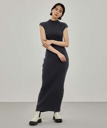 CITY TOKYO | 【150cmの小柄でも着れる】シェイプリブニットワンピース(ワンピース)