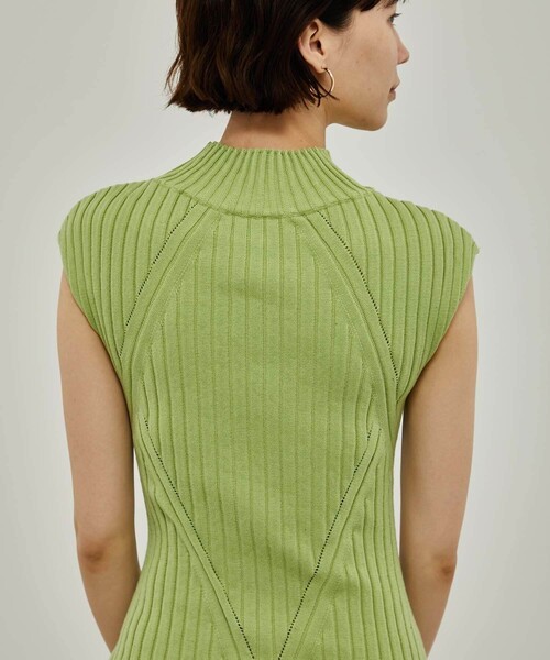 CITY TOKYO（シティトウキョウ）の「【手洗い可能】【伸縮性】シェイプリブニットノースリーブタイトワンピース【A＋TOKYO / エープラストウキョウ】（ワンピース・レディース・ダークグレー/ブラック/オレンジ/ライム/サックスブルー・1/2）」の18枚目の写真