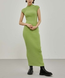 【手洗い可能】【伸縮性】シェイプリブニットノースリーブタイトワンピース【A＋TOKYO / エープラストウキョウ】