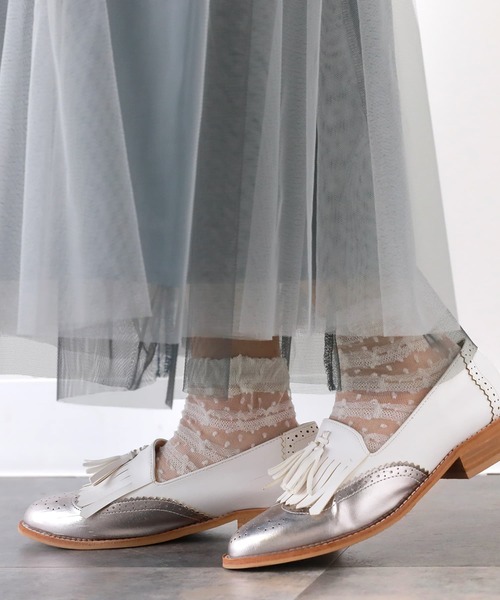 osharewalker(オシャレウォーカー)の「【廃盤】『デニム切替配色チュールスカート』(スカート・レディース・カーキ/グレー・1/2)」の6枚目の写真