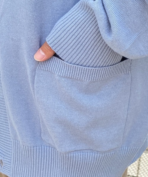 PairPair(ペアペア)の「ワンポイントVネック刺繍カーディガン(ユニセックス)(カーディガン/ボレロ・メンズ・ピンク/オレンジ/アイボリー/イエロー/ライトブルー・MEDIUM/LARGE)」の18枚目の写真