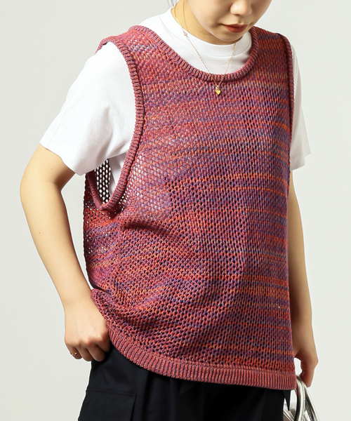 JOINT WORKS（ジョイントワークス）の「JW-MESH ニットタンクトップ（ベスト・メンズ・ベージュ/ピンク・MEDIUM/LARGE）」の16枚目の写真