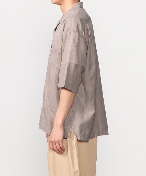 UNFIL（アンフィル）の「unfil | コットンシルクツイル オープンカラーシャツ MEN（シャツ/ブラウス・メンズ・ネイビー/ベージュ/パープル系その他・4/5）」の7枚目の写真