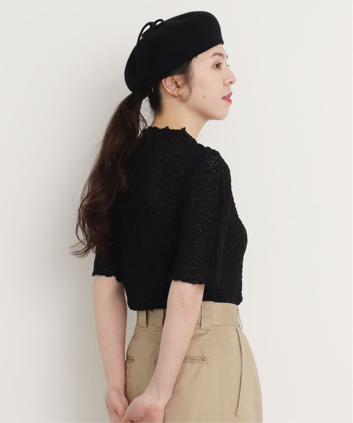 CHILD WOMAN(チャイルドウーマン)の「ちょぼリボン ベレー帽(ハンチング/ベレー帽・レディース・ブラック/レッド/サックスブルー・FREE)」の10枚目の写真