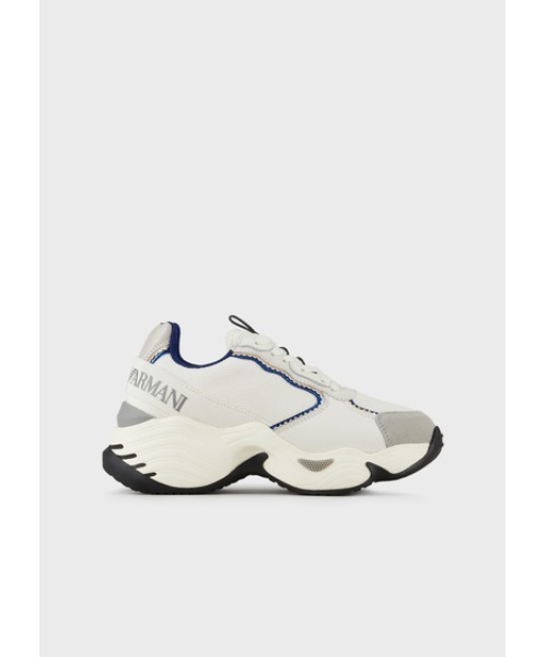 EMPORIO ARMANI（エンポリオアルマーニ）の「【エンポリオ アルマーニ】チャンキースニーカー スエード製 メッシュインサート（スニーカー・レディース・ホワイト系その他・36/37/38）」の5枚目の写真