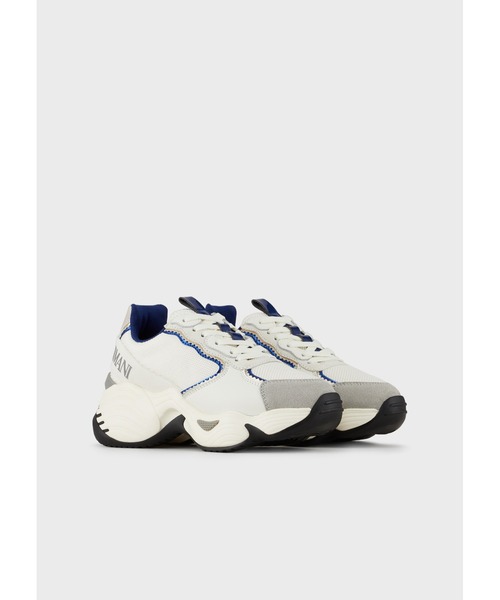 EMPORIO ARMANI（エンポリオアルマーニ）の「【エンポリオ アルマーニ】チャンキースニーカー スエード製 メッシュインサート（スニーカー・レディース・ホワイト系その他・36/37/38）」の6枚目の写真