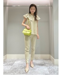 未使用 CELFORD 美香 ビッグカラーポンチセットアップ ブラック 36 CELFORD×MIKA Collaboration クラス感のある夏スタイルに