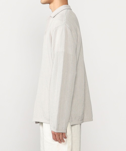 Coohem(コーヘン)の「COOHEM | ストライプニットシャツ MEN(カーディガン/ボレロ・メンズ・グレー系その他・MEDIUM/LARGE)」の5枚目の写真
