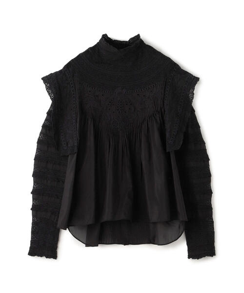 ISABEL MARANT（イザベルマラン）の「ISABEL MARANT GIULIA コットンシルク レースブラウス（シャツ/ブラウス・レディース・ホワイト/ブラック・36）」の2枚目の写真