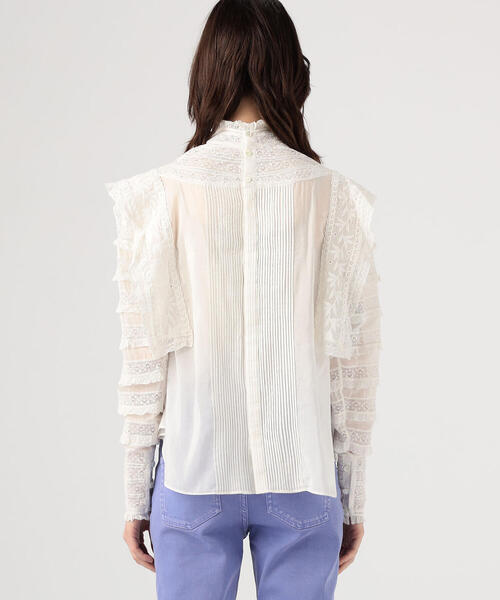 ISABEL MARANT（イザベルマラン）の「ISABEL MARANT GIULIA コットンシルク レースブラウス（シャツ/ブラウス・レディース・ホワイト/ブラック・36）」の6枚目の写真