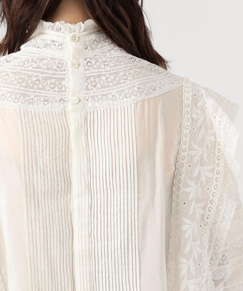 ISABEL MARANT（イザベルマラン）の「ISABEL MARANT GIULIA コットンシルク レースブラウス（シャツ/ブラウス・レディース・ホワイト/ブラック・36）」の9枚目の写真