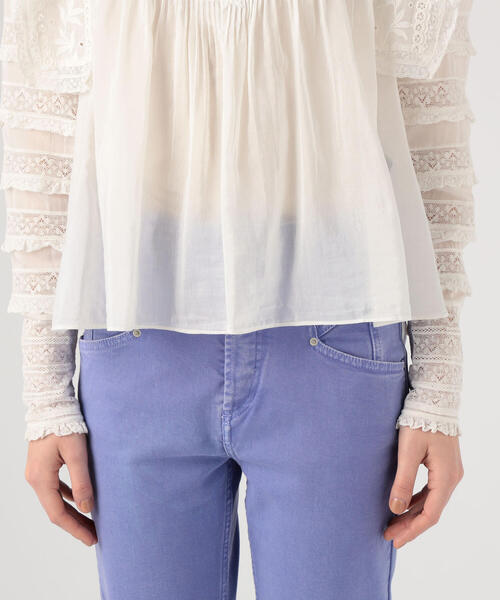 ISABEL MARANT（イザベルマラン）の「ISABEL MARANT GIULIA コットンシルク レースブラウス（シャツ/ブラウス・レディース・ホワイト/ブラック・36）」の11枚目の写真