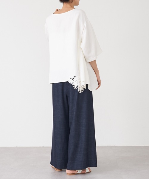 BEARDSLEY（ビアズリー）の「裾カット刺繍ブラウス（シャツ/ブラウス・レディース・ホワイト/ブラック・FREE）」の5枚目の写真