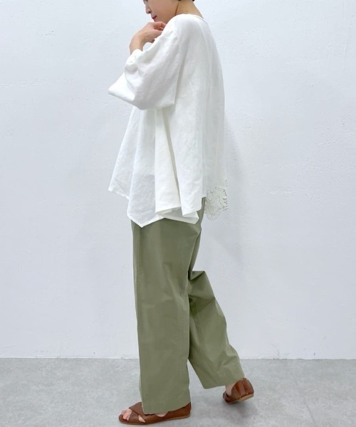 BEARDSLEY（ビアズリー）の「裾カット刺繍ブラウス（シャツ/ブラウス・レディース・ホワイト/ブラック・FREE）」の11枚目の写真