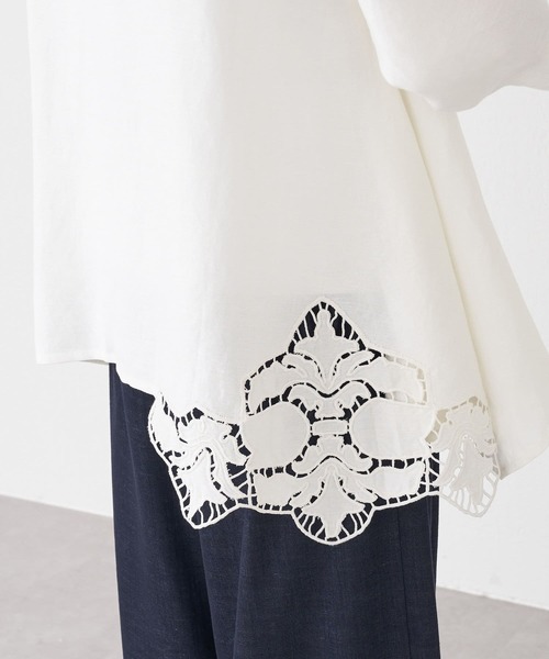 BEARDSLEY（ビアズリー）の「裾カット刺繍ブラウス（シャツ/ブラウス・レディース・ホワイト/ブラック・FREE）」の20枚目の写真