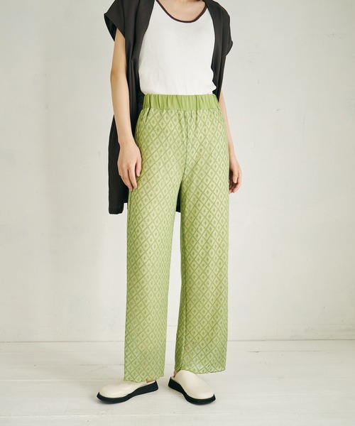 4youstory（フォーユーストーリー）の「【4youstory】レースニットパンツ（その他パンツ・レディース・レッド/グリーン/オフホワイト・FREE）」の3枚目の写真