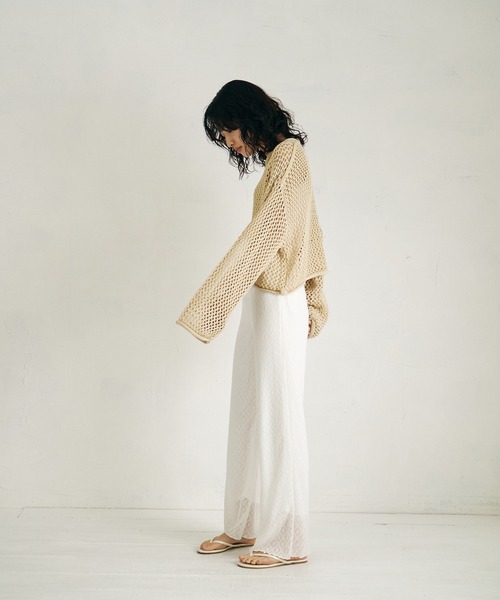 4youstory（フォーユーストーリー）の「【4youstory】レースニットパンツ（その他パンツ・レディース・レッド/グリーン/オフホワイト・FREE）」の5枚目の写真