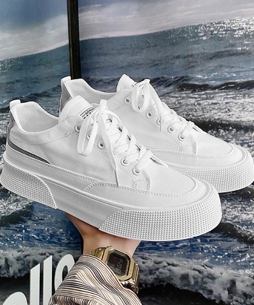 MGV（エムジーヴィー）の「厚底キャンバススニーカー（スニーカー・メンズ・ホワイト/ブラック・MEDIUM/LARGE/X-LARGE）」の11枚目の写真