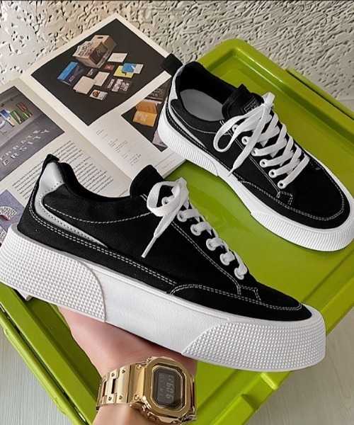 MGV（エムジーヴィー）の「厚底キャンバススニーカー（スニーカー・メンズ・ホワイト/ブラック・MEDIUM/LARGE/X-LARGE）」の7枚目の写真