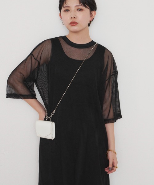 Aunt Marie's（アントマリーズ）の「メッシュロングワンピース（ワンピース・レディース・ベージュ/ブルー/ダークグリーン/ブラック・FREE）」の22枚目の写真