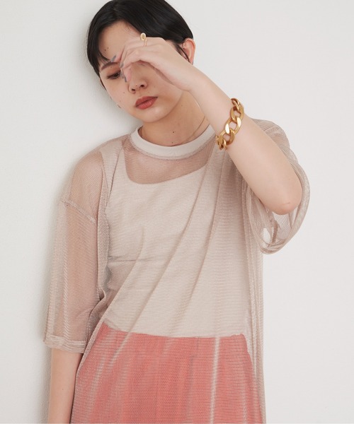 Aunt Marie's（アントマリーズ）の「メッシュロングワンピース（ワンピース・レディース・ベージュ/ブルー/ダークグリーン/ブラック・FREE）」の14枚目の写真