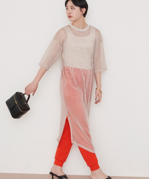 Aunt Marie's（アントマリーズ）の「メッシュロングワンピース（ワンピース・レディース・ベージュ/ブルー/ダークグリーン/ブラック・FREE）」の15枚目の写真