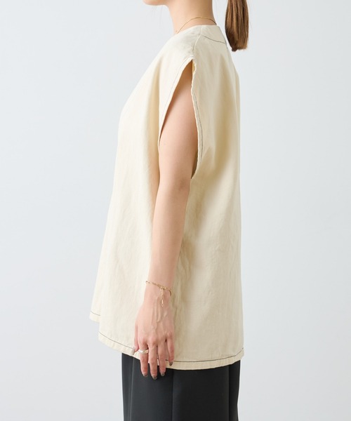 COLONY 2139(コロニートゥーワンスリーナイン)の「ライトオンスデニムVネックベスト(ベスト・レディース・オフホワイト/ブルー・FREE)」の21枚目の写真