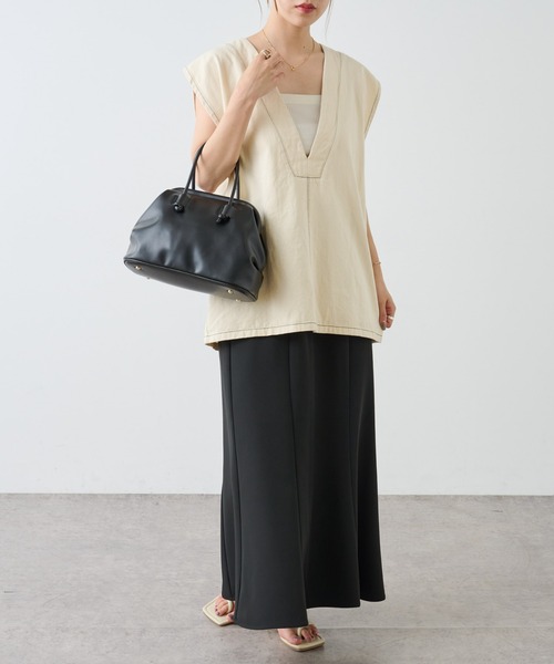 COLONY 2139(コロニートゥーワンスリーナイン)の「ライトオンスデニムVネックベスト(ベスト・レディース・オフホワイト/ブルー・FREE)」の12枚目の写真