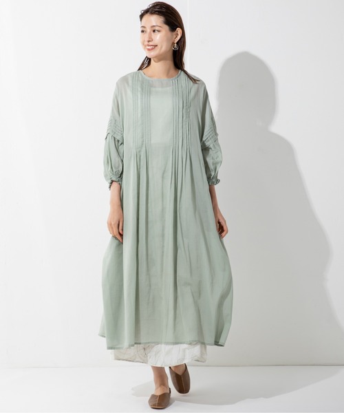 MILLION CARATS（ミリオンカラッツ）の「【3WAY】肩を落としたドロップショルダーの抜け感とゆったりシルエットの綿ボイルインドワンピース（ワンピース・レディース・オフホワイト/ブラック/ミント・FREE）」の10枚目の写真