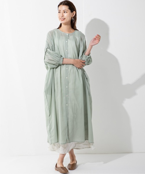 MILLION CARATS（ミリオンカラッツ）の「【3WAY】肩を落としたドロップショルダーの抜け感とゆったりシルエットの綿ボイルインドワンピース（ワンピース・レディース・オフホワイト/ブラック/ミント・FREE）」の17枚目の写真