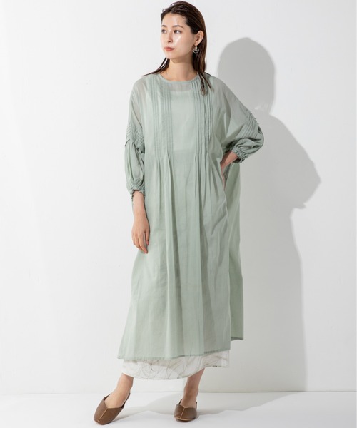 MILLION CARATS（ミリオンカラッツ）の「【3WAY】肩を落としたドロップショルダーの抜け感とゆったりシルエットの綿ボイルインドワンピース（ワンピース・レディース・オフホワイト/ブラック/ミント・FREE）」の20枚目の写真