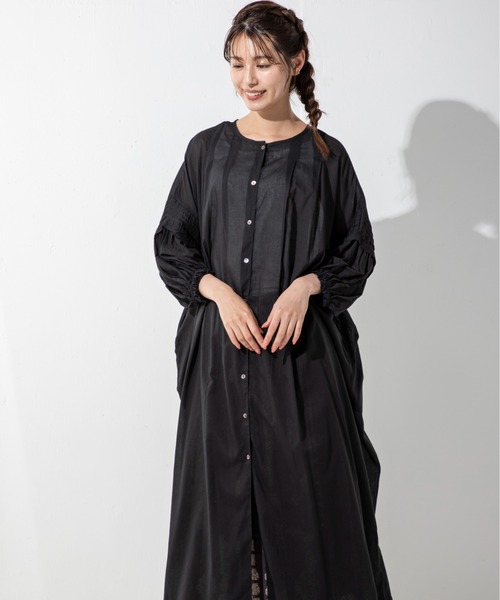 MILLION CARATS（ミリオンカラッツ）の「【3WAY】肩を落としたドロップショルダーの抜け感とゆったりシルエットの綿ボイルインドワンピース（ワンピース・レディース・オフホワイト/ブラック/ミント・FREE）」の12枚目の写真