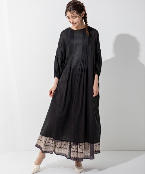 MILLION CARATS（ミリオンカラッツ）の「【3WAY】肩を落としたドロップショルダーの抜け感とゆったりシルエットの綿ボイルインドワンピース（ワンピース・レディース・オフホワイト/ブラック/ミント・FREE）」の21枚目の写真