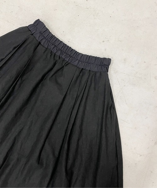 StyleSea（スタイルシー）の「コットンリネンロングギャザーフレアスカート（スカート・レディース・ブラック/パープル/ブラウン/レッド/ピンク/イエロー/ブルー/グリーン/ラベンダー/キャメル・FREE）」の20枚目の写真