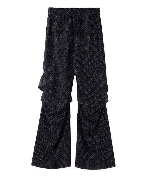 X-girl（エックスガール）の「CHIFFON WORK PANTS/シフォン ワークパンツ（その他パンツ・レディース・ベージュ/ブラック・M/XS/S）」の3枚目の写真