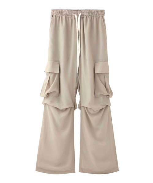 X-girl（エックスガール）の「CHIFFON WORK PANTS/シフォン ワークパンツ（その他パンツ・レディース・ベージュ/ブラック・M/XS/S）」の10枚目の写真