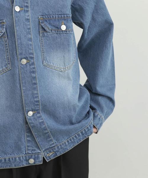URBAN RESEARCH(アーバンリサーチ)の「ルーズフィットデニムジャケット(デニムジャケット・メンズ・インディゴブルー/ライトインディゴブルー・MEDIUM/LARGE/SMALL)」の22枚目の写真
