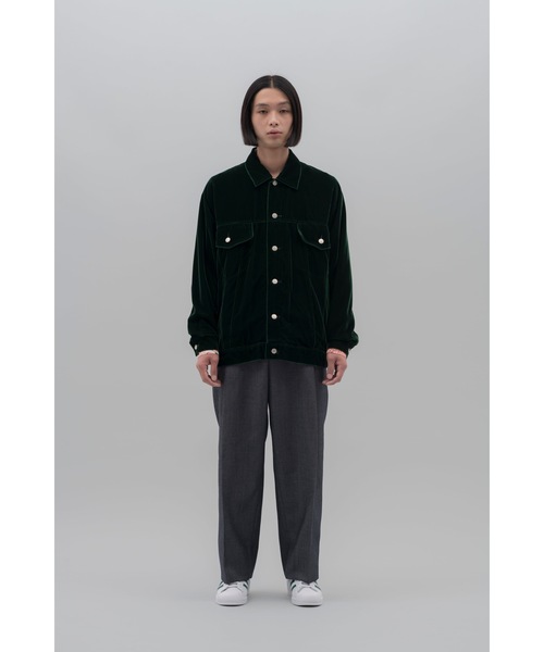 NEONSIGN(ネオンサイン)の「NEONSIGN ネオンサイン / Drop sleeve velvet Jacket ドロップスリーブ ベルベットジャケット オーバーサイズ ベロア ブルゾン / N1598(ブルゾン・メンズ・ブラック/ダークグリーン・46/48)」の11枚目の写真