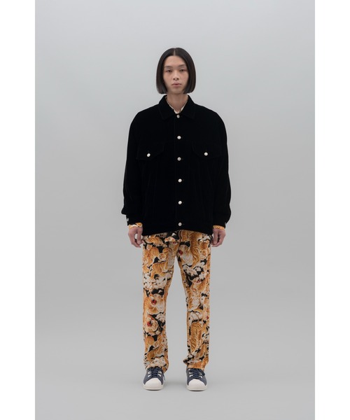 NEONSIGN(ネオンサイン)の「NEONSIGN ネオンサイン / Drop sleeve velvet Jacket ドロップスリーブ ベルベットジャケット オーバーサイズ ベロア ブルゾン / N1598(ブルゾン・メンズ・ブラック/ダークグリーン・46/48)」の17枚目の写真