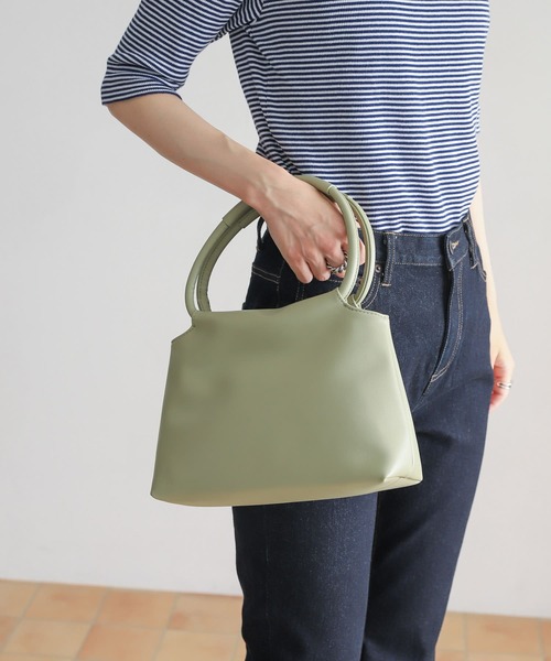URBAN RESEARCH DOORS（アーバンリサーチドアーズ）の「ダブルオーバルハンドルバッグ（ハンドバッグ・レディース・ブラック/ベージュ/グリーン系その他・ONE）」の4枚目の写真