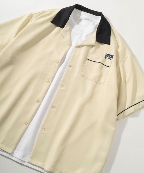 VISION STREET WEAR（ヴィジョンストリートウェア）の「【VISION STREET  WEAR/ヴィジョンストリートウェア】ビッグシルエット ブランドネーム刺繍ワッペン ボーリングシャツ/オープンカラーシャツ（シャツ/ブラウス・メンズ・ブラック/グリーン/アイボリー/マスタード・M/L/XL）」の13枚目の写真