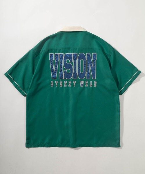 VISION STREET WEAR（ヴィジョンストリートウェア）の「【VISION STREET  WEAR/ヴィジョンストリートウェア】ビッグシルエット ブランドネーム刺繍ワッペン ボーリングシャツ/オープンカラーシャツ（シャツ/ブラウス・メンズ・ブラック/グリーン/アイボリー/マスタード・M/L/XL）」の6枚目の写真
