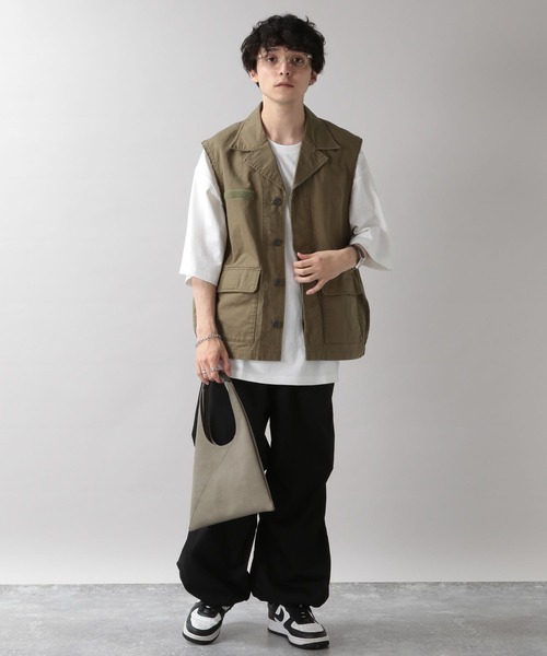 RAGEBLUE（レイジブルー）の「サンカクキリカエ/ショッパーバッグ（トートバッグ・メンズ・ブラック/グレー・ONE SIZE）」の6枚目の写真