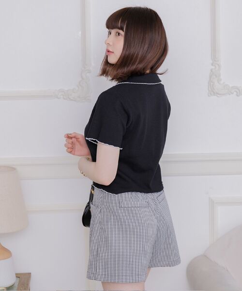 ems excite(エムズエキサイト)の「配色メロウチビテレコCT(Tシャツ/カットソー・レディース・オフホワイト/ブラック/グリーン・FREE)」の17枚目の写真